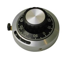 ETI SYSTEMS MF46L-1/4 Turns Counting Dial, Aluminium, 20 Turns, 6.35 mm Shaft Dia, MF46 Series