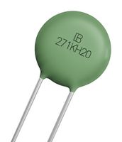 YAGEO 271KH20-AT TVS Varistor, 175 V, 225 V, 20D Series, 455 V, Disc 20mm, Metal Oxide Varistor (MOV)