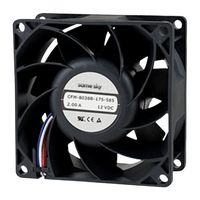 SAME SKY CFM-8032B-175-587-20 DC Axial Fan, 12 V, Square, 80 mm, 25 mm, Ball Bearing, 91.4 CFM