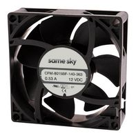 SAME SKY CFM-8038BF-4150-662-20 DC Axial Fan, 48 V, Square, 80 mm, 15 mm, Ball Bearing, 114.28 CFM