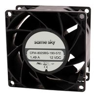 SAME SKY CFM-8025BG-490-592-20 DC Axial Fan, 48 V, Square, 80 mm, 25 mm, Ball Bearing, 95 CFM