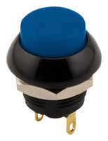 SAME SKY PB2-M-BL-R-67 Industrial Pushbutton Switch, PB2 Series, 12 mm, SPST-NO-DM, Off-(On), Round Raised, Blue