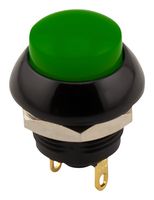 SAME SKY PB2-M-GR-R-67 Industrial Pushbutton Switch, PB2 Series, 12 mm, SPST-NO-DM, Off-(On), Round Raised, Green