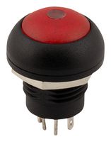 SAME SKY PB4L-M-RRG-D-67 Industrial Pushbutton Switch, PB4L Series, 12 mm, SPST-NO-DM, Off-(On), Round Domed, Red