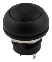 SAME SKY PB4-M-BK-D-67 Industrial Pushbutton Switch, PB4 Series, 12 mm, SPST-NO-DM, Off-(On), Round Domed, Black