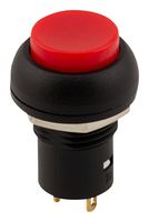 SAME SKY PB5-A-R-R-67 Industrial Pushbutton Switch, PB5 Series, 12 mm, SPST-NO-DM, Off-On, Round Raised, Red