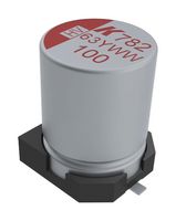 KEMET A782MW157M1JLAS017 Hybrid Aluminium Electrolytic Capacitor, 150 µF, ± 20%, 63 V, Radial Can - SMD, 0.017 ohm