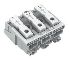 WAGO 294-4013 Pluggable Terminal Block, Lighting Conn, 10 mm, 3 Ways, 18 AWG, 12 AWG, 2.5 mm², Push In