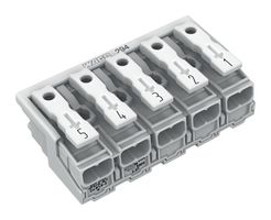 WAGO 294-5045 Pluggable Terminal Block, Lighting Conn, 10 mm, 5 Ways, 18 AWG, 12 AWG, 2.5 mm², Push In
