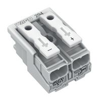 WAGO 294-5072 Pluggable Terminal Block, Lighting Conn, 10 mm, 2 Ways, 18 AWG, 12 AWG, 2.5 mm², Push In
