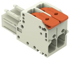 WAGO 831-1102 Pluggable Terminal Block, 7.62 mm, 2 Ways, 20 AWG, 8 AWG, 10 mm², Push In
