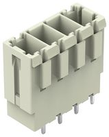 WAGO 831-3604 Terminal Block, PA66, Light Grey, 1 Row, Header, 7.62 mm, 4 Ways, 41 A, 1 kV, Through Hole Vertical