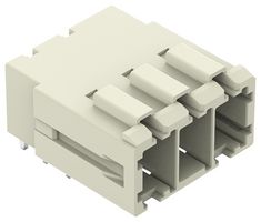 WAGO 831-3623 Terminal Block, PA66, Light Grey, 1 Row, Header, 7.62 mm, 3 Ways, 41 A, 1 kV