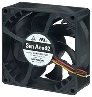 SANYO DENKI 9RA0924P1G001 DC Axial Fan, 24 V, Square, 92 mm, 38 mm, Precision Ball Bearing, 105 CFM