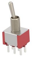 TE CONNECTIVITY - ALCOSWITCH DMTD1T4B4TPVS05 Toggle Switch, On-None-On, DPDT, Non Illuminated, DMT Series, Panel, Through Hole, 5 A