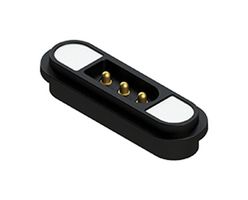 EDAC MPM-VC0-103-2R01-A00 Magnetic Connector, POGO Rectangular, 3 Contacts, Plug, Vertical, 2.8 mm, 3 A, Black