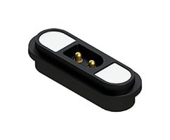 EDAC MPM-VC0-102-2R00-A00 Magnetic Connector, POGO Rectangular, 2 Contacts, Plug, Vertical, 2.8 mm, 3 A, Black