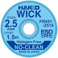 HAKKO HFR551-2515-E Solder Wick, 2.5mm Width, 1.5m Length, Flux Coat Copper