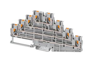 PHOENIX CONTACT 1334599 DIN Rail Mount Terminal Block, Grey, 8 Ways, 26 AWG, 12 AWG, 4 mm², Push In, 18 A