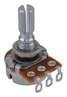 TT ELECTRONICS P160KNP-0EC15A500K Rotary Potentiometer, 500 kohm, 1 Turns, Logarithmic, 100 mW, ± 20%, P160 Series