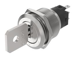 EAO 82-6121.2000 Keylock Switch, IP65, Maintained, SPDT, 82 Series, 2 Position, Solder Lug, Plug In, 1 A