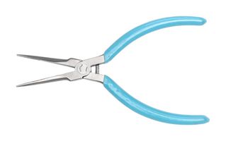 WELLER XCELITE LN775512VN Pliers, 139.7mm OAL, Slim Line Long Needle Nose/Serrated Jaw, 2mm x 1.6mm Tip, Blue Handle