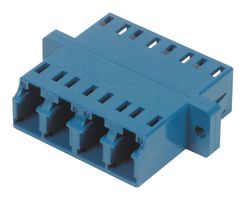 L-COM FOA-560 Fiber Optic Adapter, Multimode, LC x 4, LC x 4, Plastic Body, Straight Adapter