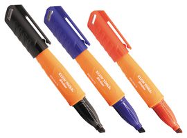KLEIN TOOLS 861923 Pen, Skribes Series, Permanent Marker, Black, Blue, Red, Chisel Tip
