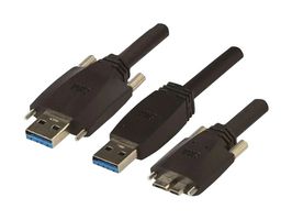 3M 1U30G-MB2-SA2-600-CE Computer Cable, USB 3.0 Micro B Plug, USB 3.0 Type A Plug, 19.7 ft, 6 m, Black, 1U30G Series