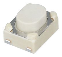 SCHURTER TCS43-H65-A-S-5-G-C Tactile Switch, SPST-NO, TCS43 Series, Top Actuated, Surface Mount, Oval Button, 400 gf