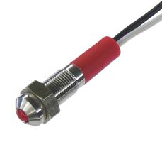 OSHINO LAMPS PL06SL116 LED Panel Mount Indicator, 625nm, 110 deg, Red, 240 V, 6 mm, 20 mA, 500 mcd, IP67