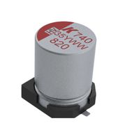 KEMET A740MW827M1VLAV012 Hybrid Aluminium Electrolytic Capacitor, Vibration Proof, 820 µF, ± 20%, 35 V, Radial Can - SMD