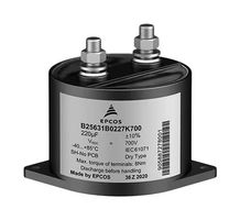 TDK B25631B1107K200 Power Film Capacitor, Male M8, Can, 100 µF, ± 10%, Panel Mount