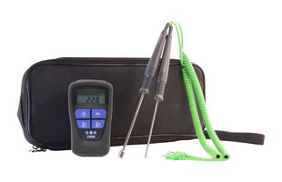 TME CLEGK7 Thermometer Kit, K & T Type Thermocouple, STD 2m Curly Cabled KS16 Surface & Immersion Probes/Pouch