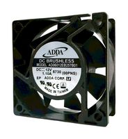 ADDA AD06012VB257B01(00P) DC Axial Fan, 12 V, Square, 60 mm, 25.25 mm, Ball Bearing, 44.472 CFM