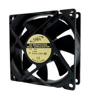 ADDA AD08012XB257B04 DC Axial Fan, 12 V, Square, 80 mm, 25 mm, Ball Bearing, 56.83 CFM