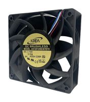ADDA AS12012XB387BY0 DC Axial Fan, 12 V, Square, 120 mm, 38 mm, Ball Bearing, 260.24 CFM