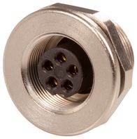 BINDER 09-0416-00-05 Circular Connector, Subminiature Circular Connector, 712 Series, Panel Mount Receptacle, 5 Contacts