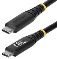 STARTECH CC2M20GUSB4TP USB Cable, Type C Plug to Type C Plug, 2 m, 6.6 ft, USB 4.0, Black, E-Marked Cable