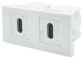 TUK K2UCUCWH Faceplate, Dual Multimedia Module, Modular Faceplates, 1
