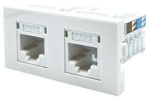 TUK K2SKMCWH Faceplate, Dual Multimedia Module, Modular Faceplates, 1