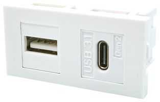TUK K2UCUAWH Faceplate, Dual Multimedia Module, Modular Faceplates, 1