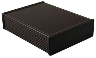 HAMMOND 1455T2202BK Metal Enclosure, 1455 Series, Extruded With Plastic End Panels, Small, Extruded Aluminium, 51.5 mm