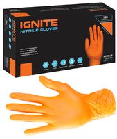 AURELIA IGNITE XL ORANGE NITRILE THICK GLOVES - XL PK90
