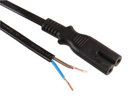 PRO ELEC PE01015 IEC C7 (Figure 8) to Bare Ends Power Lead, 5m Black