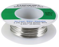 CHIP QUIK SMDSWLF.031 1OZ Solder Wire, No Clean, 220 °C, 0.8 mm