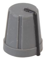 MULTICOMP CR-R4-6 Knob, Round with Indicator Line, 6 mm, 13.2 mm, D Shaft, Rubber with Plastic Insert