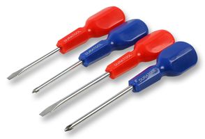 DURATOOL D00183 Screwdriver Set, Basic, Ergonomic, Slotted/Phillips, 4-Piece