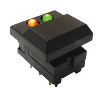 E-SWITCH 5511MBLKREDGRN. PB SW, SPDT, 0.3A, 12V, GRN/RED, SOLDER