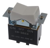 NKK SWITCHES SW3823 SWITCH, ROCKER, DPDT, 30A, 250VAC, WHITE